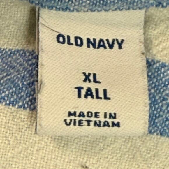 Old Navy XL Tall Button Down Dress Blue White Striped Sleeveless Casual - Picture 3 of 5